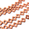 Strand Hematite Pink Gold Plated Flower [st-g1041]