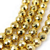 Strand Hematite Yellow Gold Plated Cut [st-g0183]