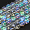 [Limited Quantity] Synthetic Luna Flash Rainbow Glass Aura Clear Round Stone [st-g0313]