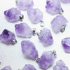 [20% off Aquarius Zodiac Stone until January 19th (automatic discount at checkout)] Sirius Amethyst Pendant Top, Natural Rough Stone, Small, Set of 10 [re-g1042]