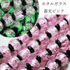 Glass beads string, firefly glass, glow in the dark version, pink, round [st-g0068]