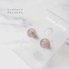 ピアス　ローズクォーツ　約6mm　ステンレス  [ac-g2112]