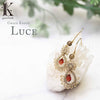 耳环 石榴石 烟晶 Grace Knote Luce 金色 手工编织蕾丝 [ac-g2086]