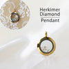 吊坠顶部 Herkimer 钻石小不锈钢 [ac-g0106]