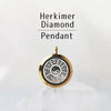 Pendant top Herkimer diamond Bagua Tai Chi figure gravel stainless steel [ac-g0108]