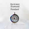 Pendant top Herkimer diamond Bagua Tai Chi figure gravel stainless steel [ac-g0108]