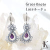 ピアス　アメジスト　Grace Knote（グレースノート）　Luce（ルーチェ）　ステンレス　手編みレース  [ac-g2012]