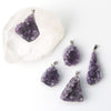 [20% off Aquarius Zodiac Stone until January 19th (automatic discount at checkout)] Stainless Steel Amethyst Pendant Top from Uruguay [ac-g0097]