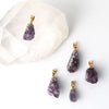 [20% off Aquarius Zodiac Stone until January 19th (automatic discount at checkout)] Stainless Steel Amethyst Pendant Top from Uruguay [ac-g0097]