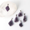 [20% off Aquarius Zodiac Stone until January 19th (automatic discount at checkout)] Stainless Steel Amethyst Pendant Top from Uruguay [ac-g0097]