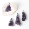 [20% off Aquarius Zodiac Stone until January 19th (automatic discount at checkout)] Stainless Steel Amethyst Pendant Top from Uruguay [ac-g0097]