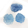 Natural stone parts Aquamarine Dark color Flower carving For bracelet Horizontal hole Through hole [pa-g0136]
