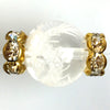 Parts Rondelle Gold White Flower Shape 100 Pack [sb-g0115]