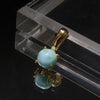 [Buy 10 or more items and get 30% off/Automatic discount at checkout] Pendant top Larimar <Dominican Republic> Round cut Stainless steel Gold Made in Japan Case included [ac-g0216]