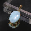[Buy 10 or more items and get 30% off/Automatic discount at checkout] Pendant top Larimar <Dominican Republic> Oval Stainless steel Made in Japan Case included [ac-g0211]