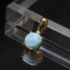 [Buy 10 or more items and get 30% off/Automatic discount at checkout] Pendant top Larimar <Dominican Republic> Round cut Stainless steel Gold Made in Japan Case included [ac-g0216]