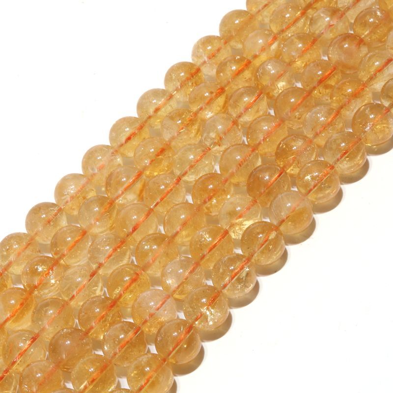 連　天然　シトリン　丸 [st-g0143]