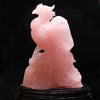 Ornament Rose Quartz <Brazil> Phoenix with pedestal [cv-g0077]