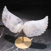 Crystal ornament <Brazil> Angel wings with stand, repaired [in-g0056]