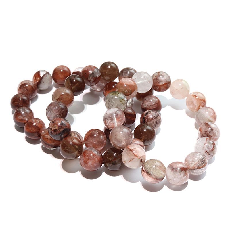 ブレス　マニカラン水晶＜ヒマラヤ産＞　AAランク　赤　丸  [br-g0183]