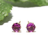 Earrings, Rhodolite Garnet, Approx. 4mm, Piercing Type, Stainless Steel, Made in Japan [ac-g2105]