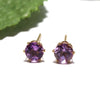 [20% off Aquarius Zodiac Stone until January 19th (automatic discount at checkout)] Amethyst Pierced Earrings, Approx. 4mm, Stainless Steel, Made in Japan [ac-g2029]