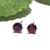 Earrings, Rhodolite Garnet, Approx. 4mm, Piercing Type, Stainless Steel, Made in Japan [ac-g2105]