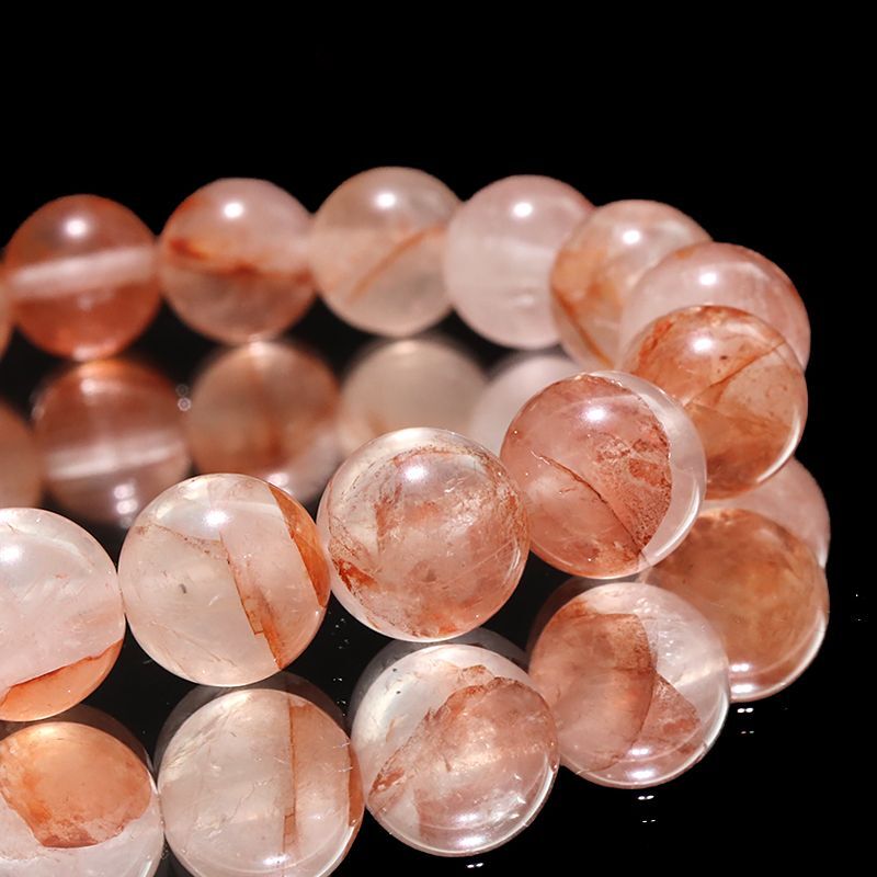 ブレス　マニカラン水晶＜ヒマラヤ産＞　AAAランク　赤　丸  [br-g0180]