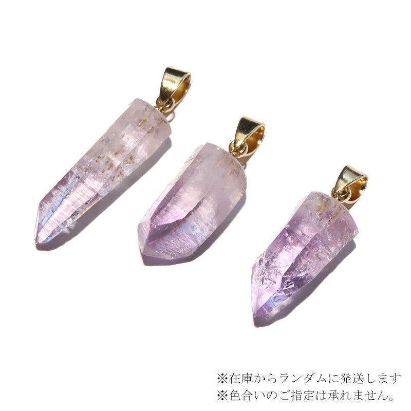 【対象商品10点以上ご購入で30％OFF/決済時に自動割引】ベラクルスアメジスト＜メキシコ産＞　原石　ステンレス製　ペンダントトップ　ランダム発送 [co-g2602]