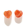 Sunstone earrings from Tanzania, heart-shaped, stainless steel, with case [ac-g2051]