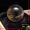 [One of a kind] Round ball of Manihar quartz with rutile, from Manihar, India, approx. 36mm, in paulownia wood box, Himalayan quartz [co-g0010]