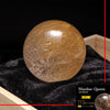 [One-of-a-kind item] Round ball of Manihar quartz with rutile, from Manihar, India, approx. 36mm, in paulownia wood box, Himalayan quartz [co-g0008]