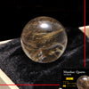 【一点物】丸玉　ルチル入りマニハール水晶　インド　マニハール地方産　約30mm　桐箱入り　ヒマラヤ水晶  [co-g0016]