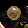 【一点物】丸玉　ルチル入りマニハール水晶　インド　マニハール地方産　約26mm　桐箱入り　ヒマラヤ水晶  [co-g0020]