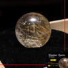【一点物】丸玉　ルチル入りマニハール水晶　インド　マニハール地方産　約28mm　桐箱入り　ヒマラヤ水晶  [co-g0017]