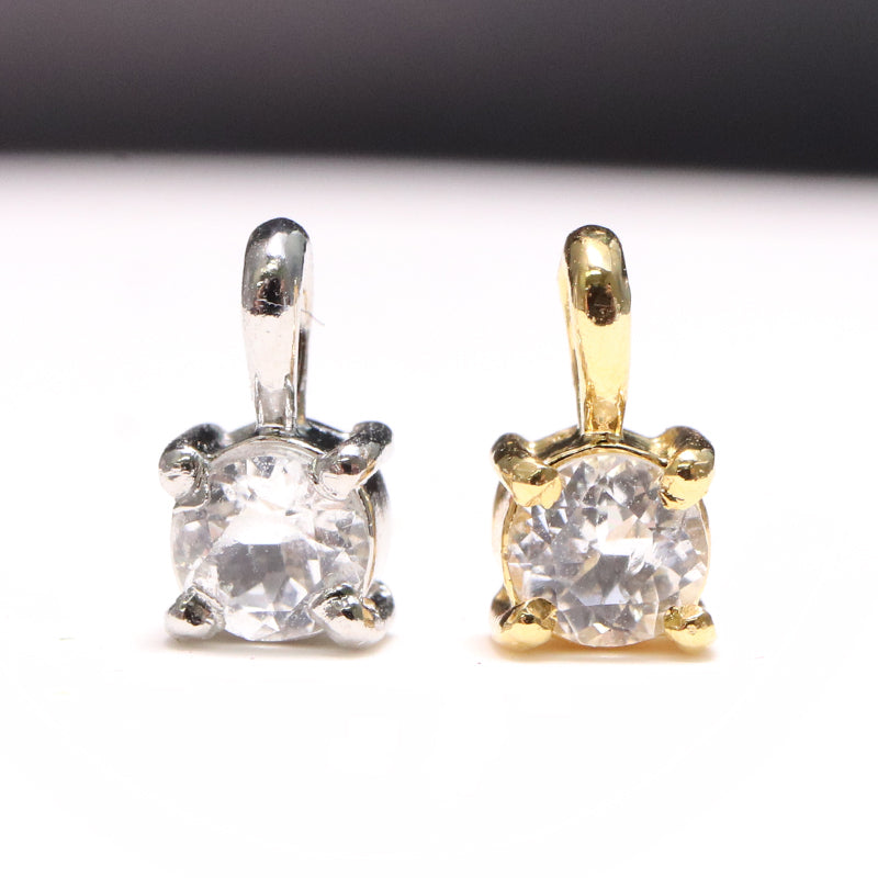 【現品限り】ペンダントトップ　フェナカイト　約4mm　＜ロシア産＞　silver925 [co-g0131]