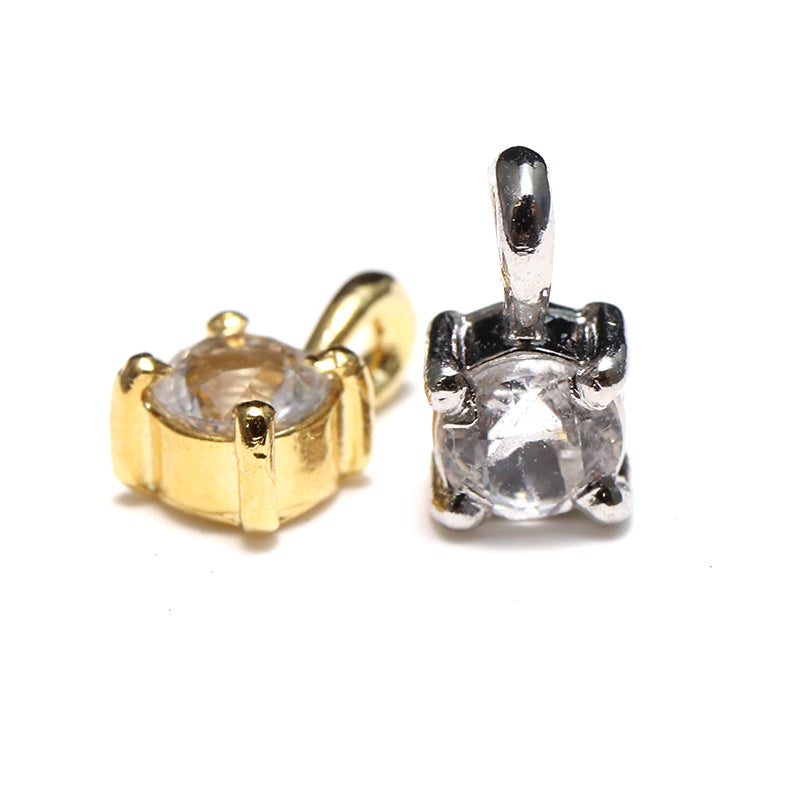 【現品限り】ペンダントトップ　フェナカイト　約4mm　＜ロシア産＞　silver925 [co-g0131]