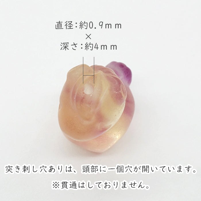 【予約販売（詳しくは本文をご確認ください）】ミニ彫り物　フローライト　馬　午年　午　約1.8cm  [co-g1701]