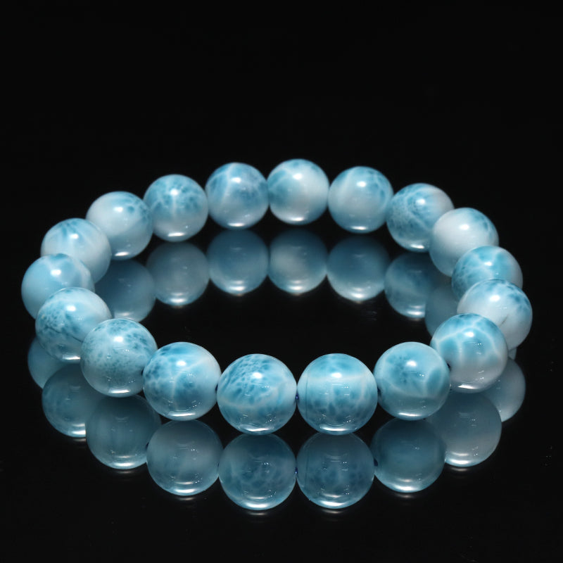 ブレス　ラリマー＜ドミニカ産＞　丸  [co-g2254]