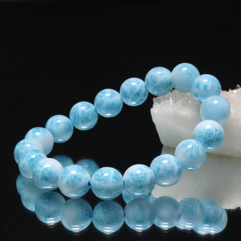 ブレス　ラリマー＜ドミニカ産＞　丸  [co-g2254]