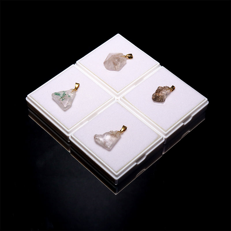モンドクォーツエレスチャル＜タンザニア産＞　原石　約8～18×15～22mm　ステンレス製　ゴールド　 [co-g2572]