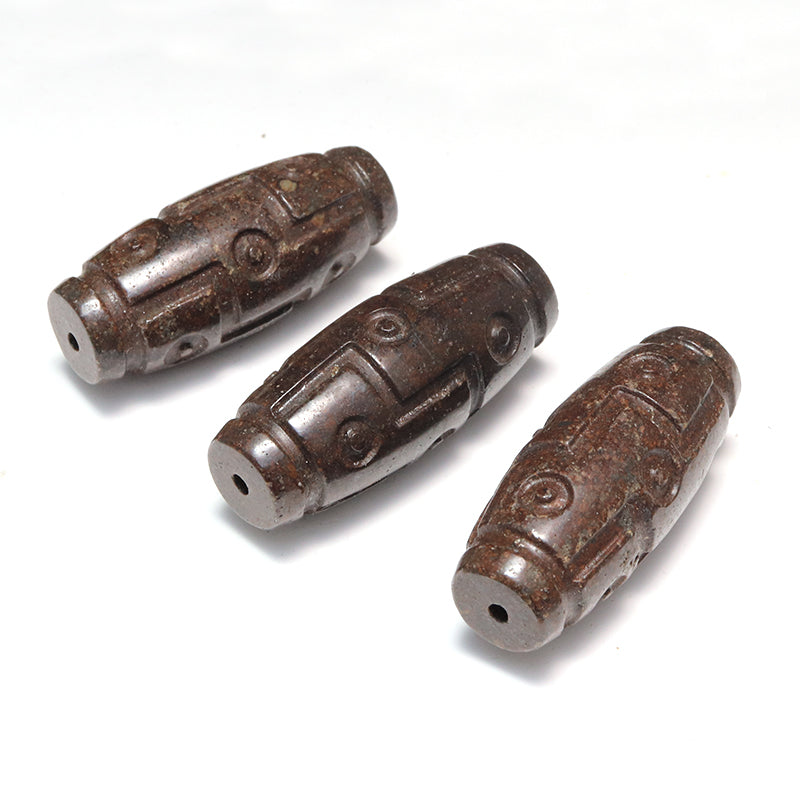 天珠　コンドライトL5＜モロッコ/サハラ砂漠産＞　九眼　証明書付き　 [co-g2115]