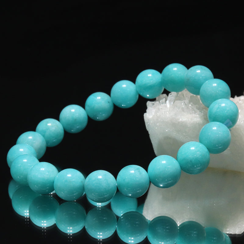 ブレス　アマゾナイト＜ペルー産＞　丸　 [co-g2255]