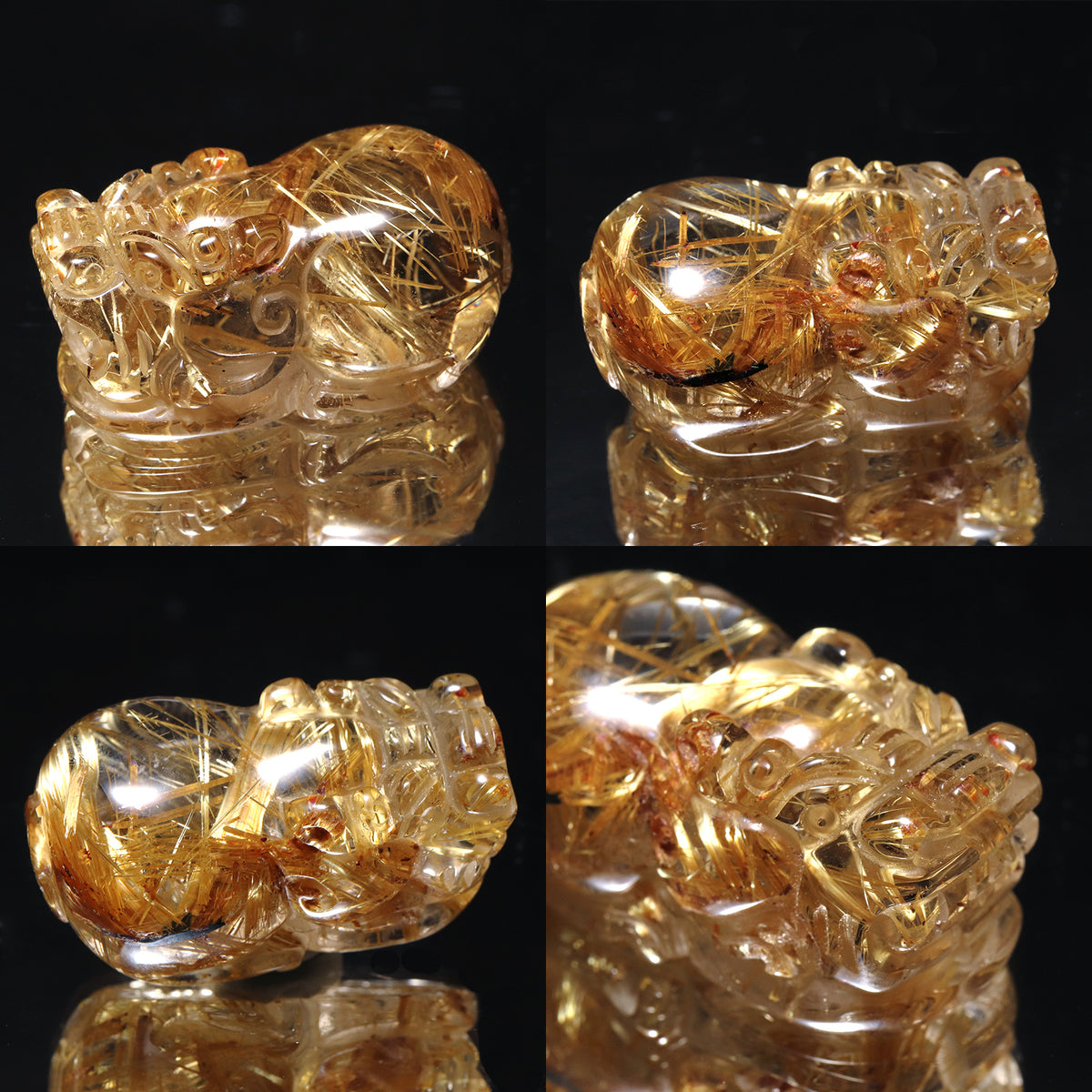 彫り物　タイチンルチル＜ブラジル産＞　ヒキュウ　約19.4～26.3×約31.3～38×約15.3～19mm [co-g3285]