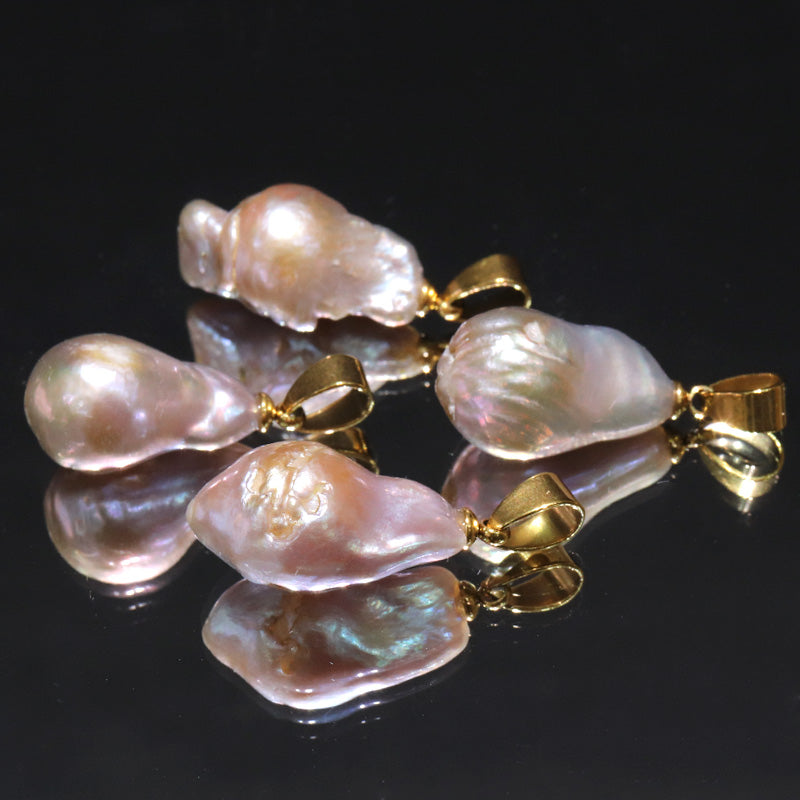 淡水パール　全4カラー　ペンダントトップ　ステンレス製　ゴールド [co-g2308]