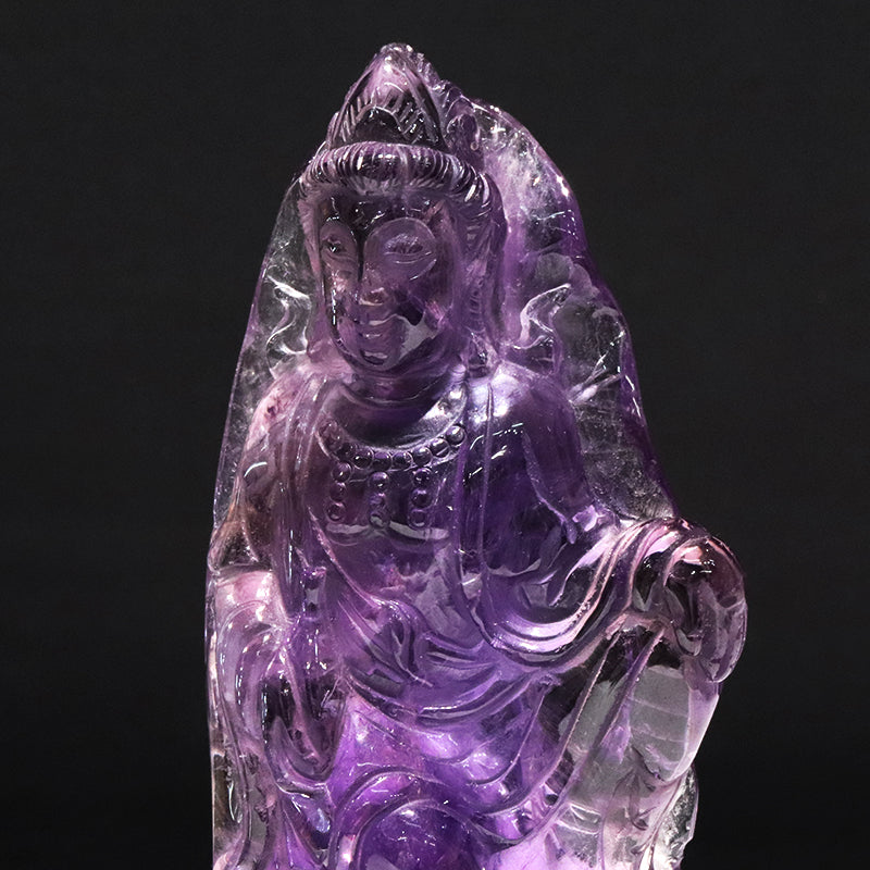 【割引不可】【動画】【一点物】彫り物　アメトリン＜ブラジル産＞　観音菩薩　台付き　 [co-g2156]