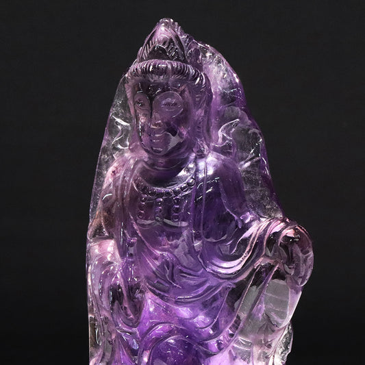 【割引不可】【動画】【一点物】彫り物　アメトリン＜ブラジル産＞　観音菩薩　台付き　 [co-g2156]