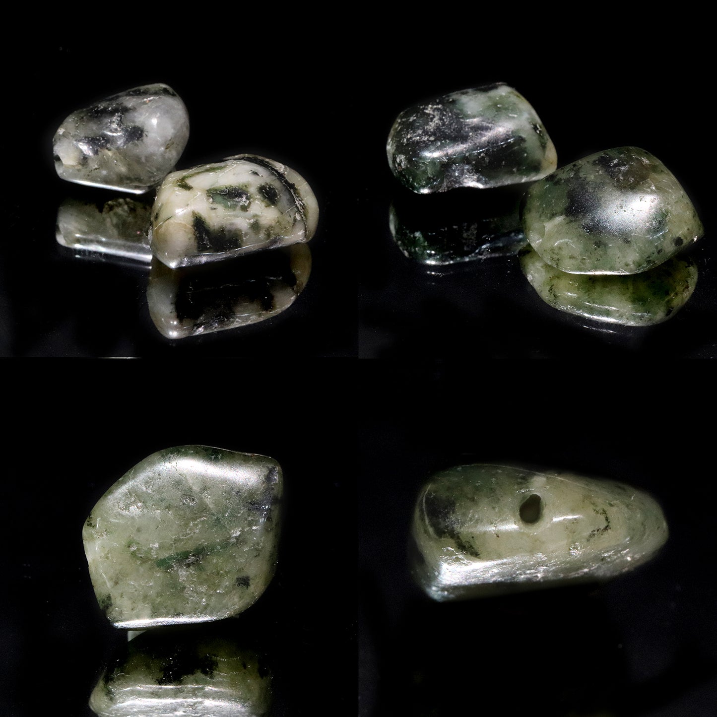 フェナカイト＆エメラルド＜ブラジル産＞　共生鉱　原石　穴あり　[co-g2459]