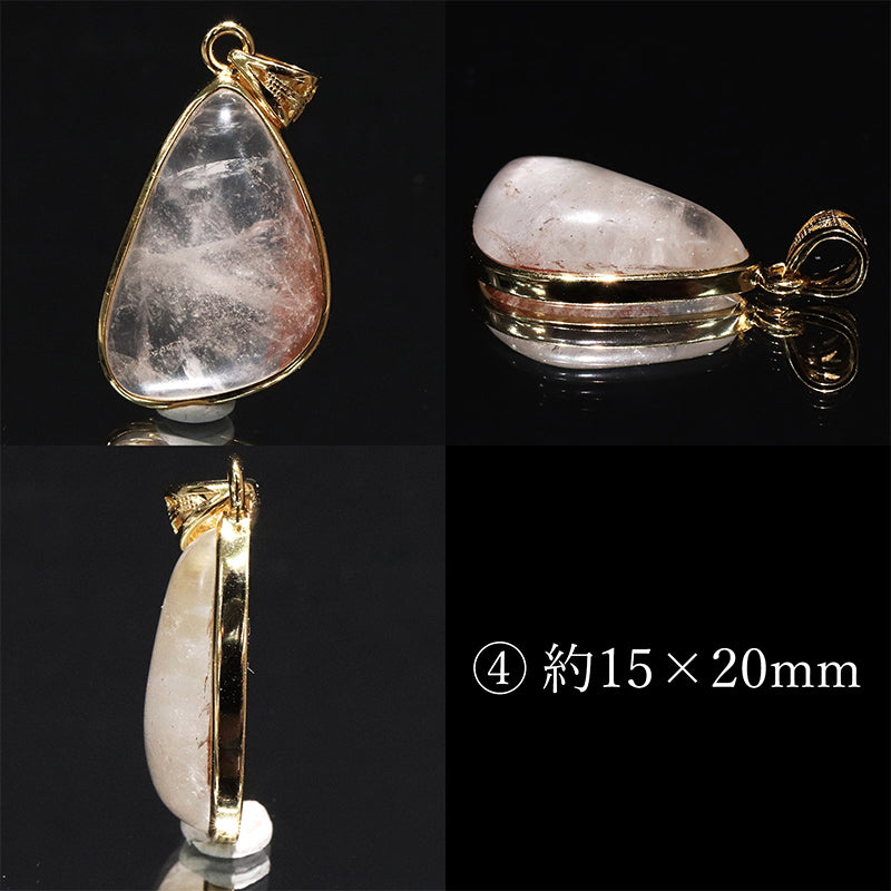 【割引不可】ペンダントトップ　マニカラン水晶＜ヒマラヤ産＞　白　Silver925　ゴールド　日本製  [co-g2209]