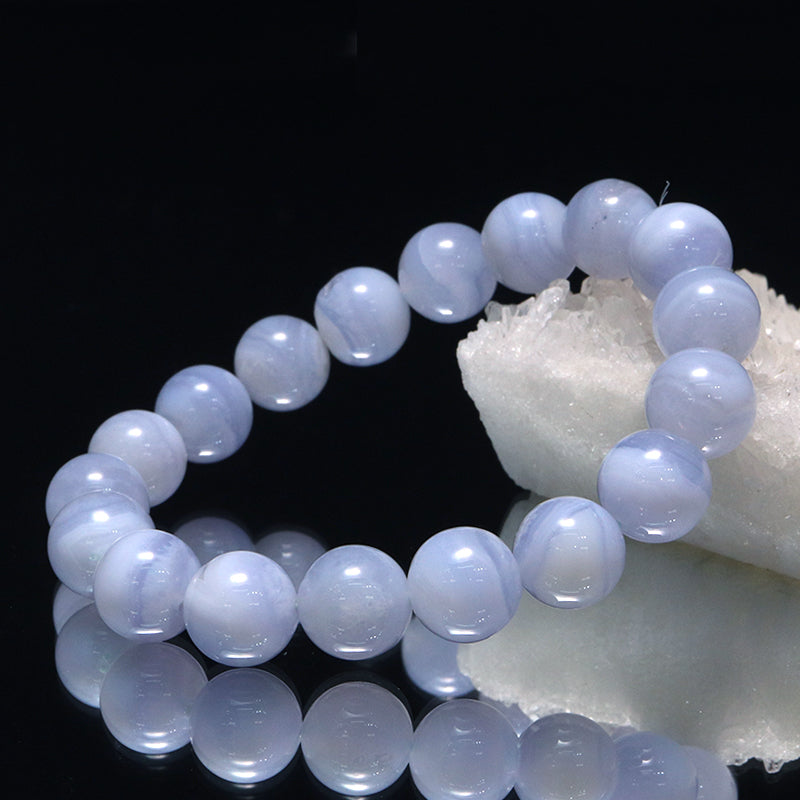 ブレス　ブルーレースアゲート＜南アフリカ産＞　丸  [co-g2259]